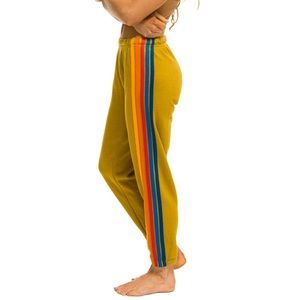 WOMEN'S 5 STRIPE SWEATPANTS - HONEY 2
S AND STICKER